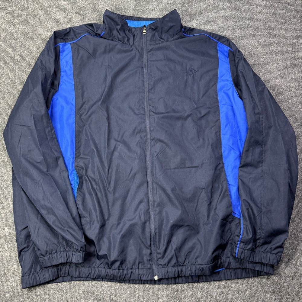 Starter Windbreaker Jacket Mens 3XL Navy Blue Full Zip Retro Streetwear